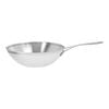 12-inch, 18/10 Stainless Steel, Flat Bottom Wok, silver,,large