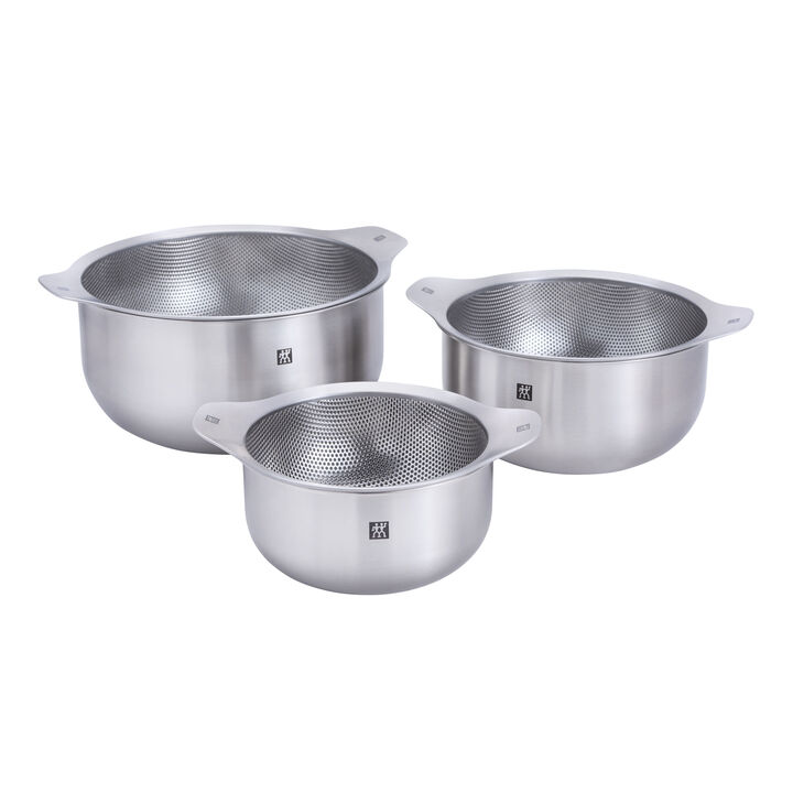 Prep, 6-pc, Bowl and Strainer Set, silver, large 3