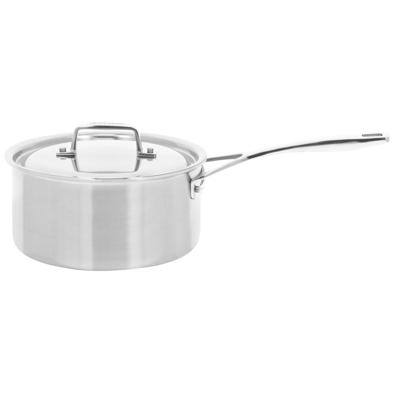 2.8 l 18/10 Stainless Steel round sauce pan with lid 3QT, silver,,large 1