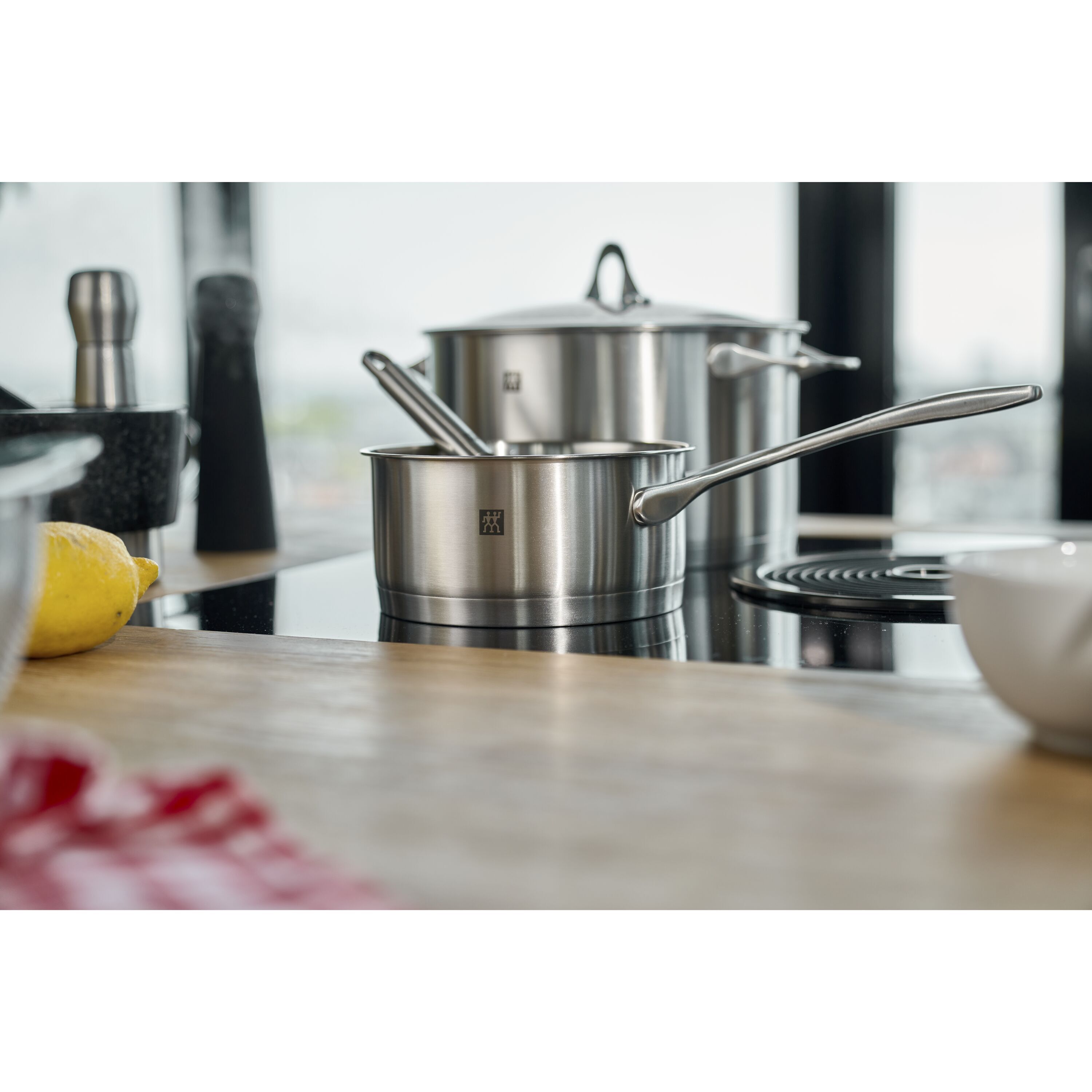 ZWILLING PURE Kochtopfset 5-teilig – Edelstahl Mit Keramikbeschichtung In Elfenbein-Weiß
