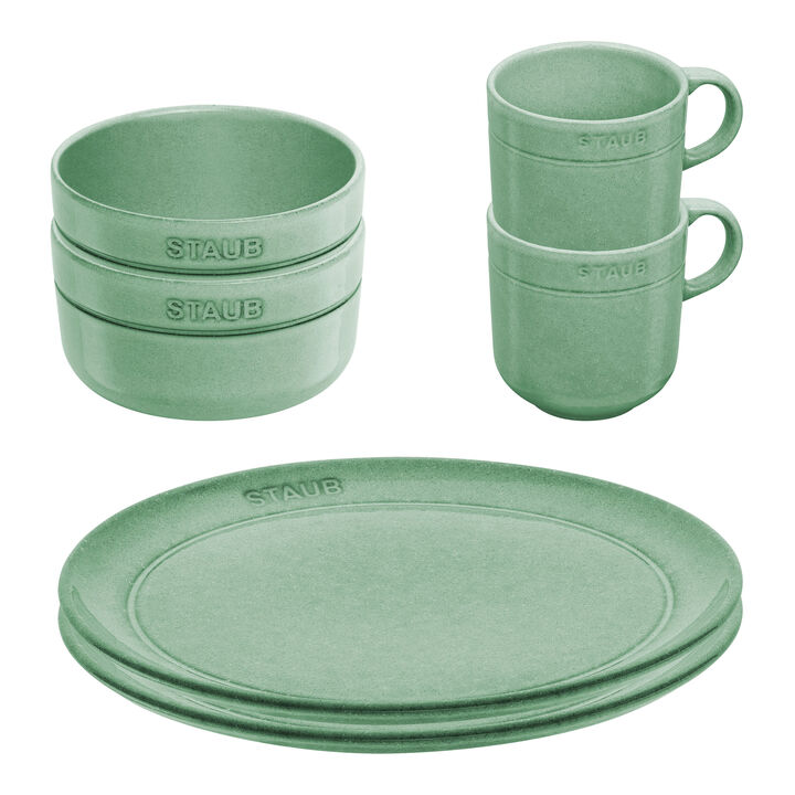 Set da colazione, 6-pz. / 12/20 cm / 350 ml, salvia, Ceramica, large 1