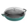 12-inch, Braiser with Glass Lid, turquoise,,large