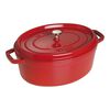 5.5 l cast iron oval Cocotte, cherry - Visual Imperfections,,large