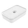 Fresh & Save, L flat Divided Meal Prep Container, plastic, white-grey, small 1