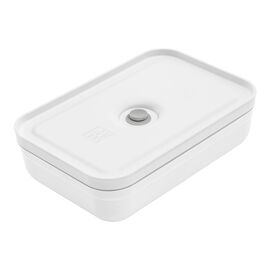 L flat Divided Meal Prep Container, plastic, white-grey