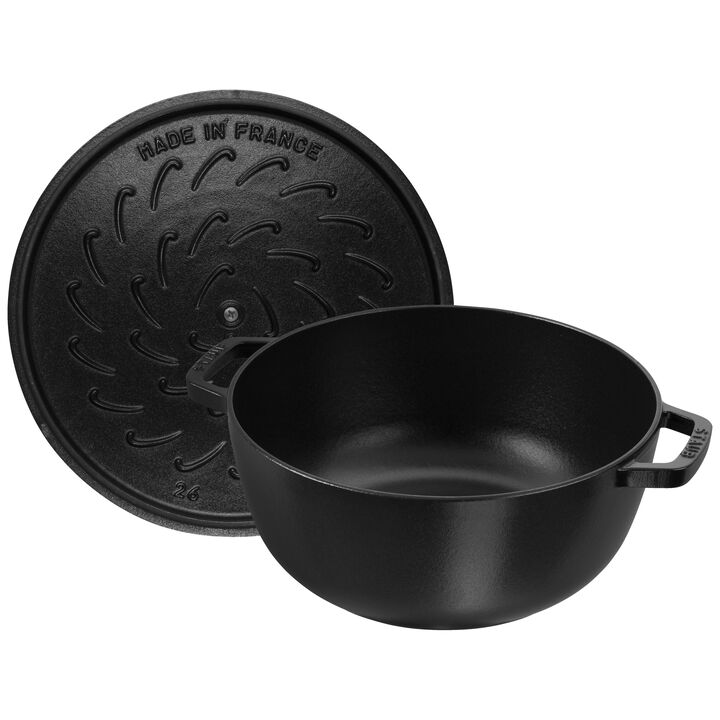 Cast Iron, 5.25 qt, Essential French Oven with Snake Lid, black matte, large 3