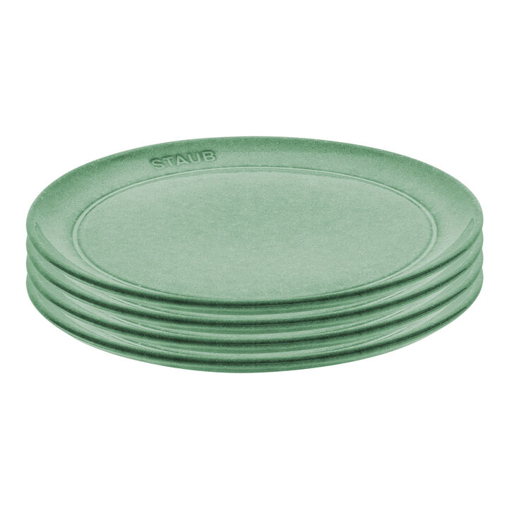 Set di piatti, 4-pz. / 22 cm, salvia, Ceramica, large 1