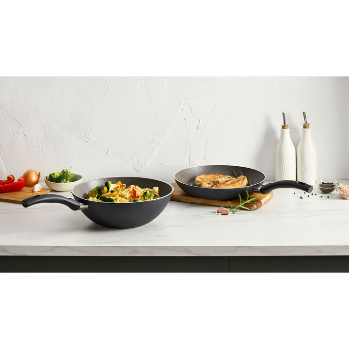 Bologna Granitium, 3 Piece aluminum Fry pan set, large 3