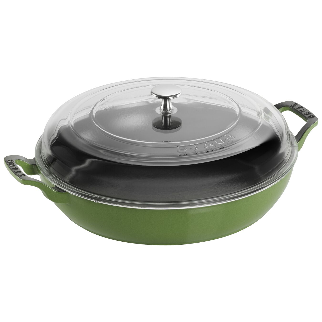 3.25 l cast iron round Saute pan with glass lid, lime-green - Visual Imperfections,,large 1