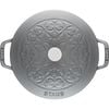 Cast Iron - Specialty Shaped Cocottes, 3.75 qt, Essential French Oven Lilly Lid, graphite grey, small 2