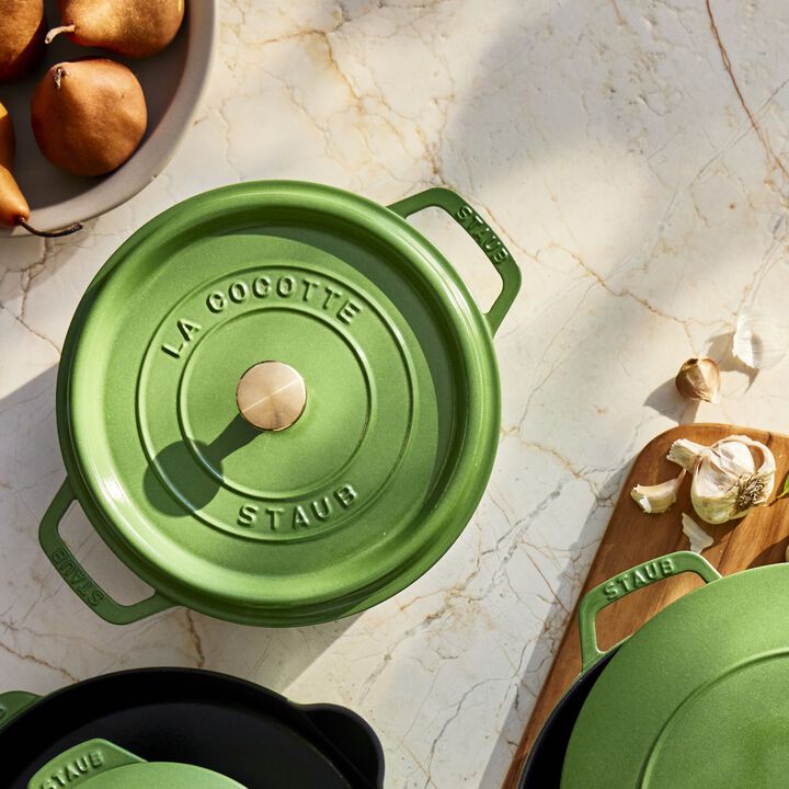 La Cocotte, 3.7 l cast iron round Cocotte, pistachio - Visual Imperfections, large 3