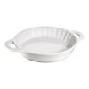 24 cm ceramic round Pie dish, pure-white,,large