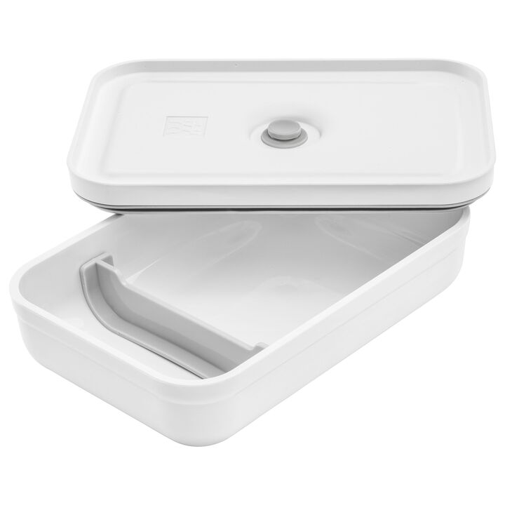 Fresh & Save, Vakuum Lunchbox Set, 3-tlg. / L flach, Weiß-Grau, Kunststoff, large 4