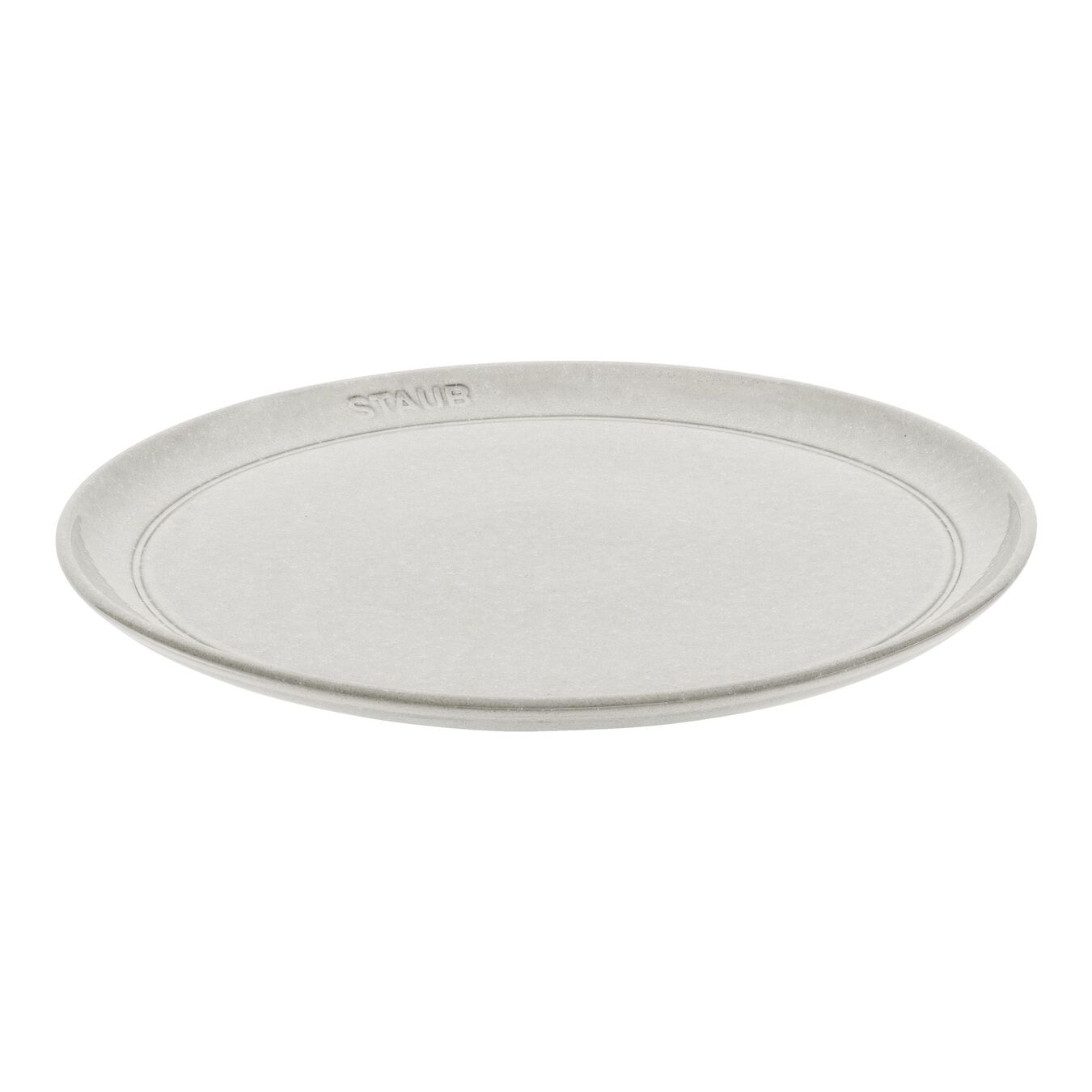 26 cm ceramic round Plate flat, white truffle,,large 1