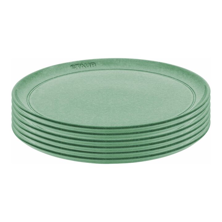 Lot de assiettes plates, 6-pcs. /26 cm, sauge, Céramique, large 1