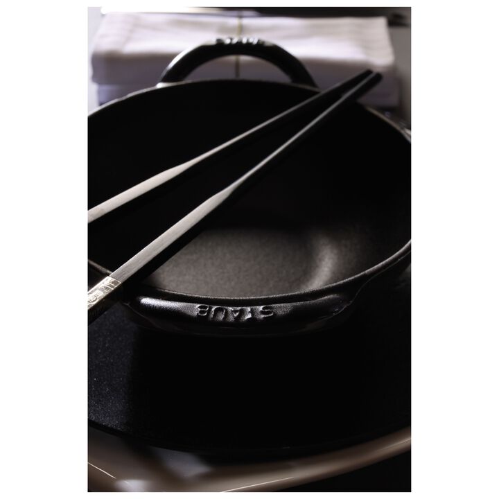 Cast Iron, 6.5-inch, Baby Wok, Black Matte, large 4