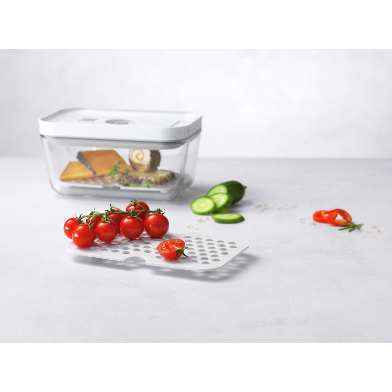 Vacuum accessory set drip tray for glass boxes, medium/large / 2 Piece,,large 2