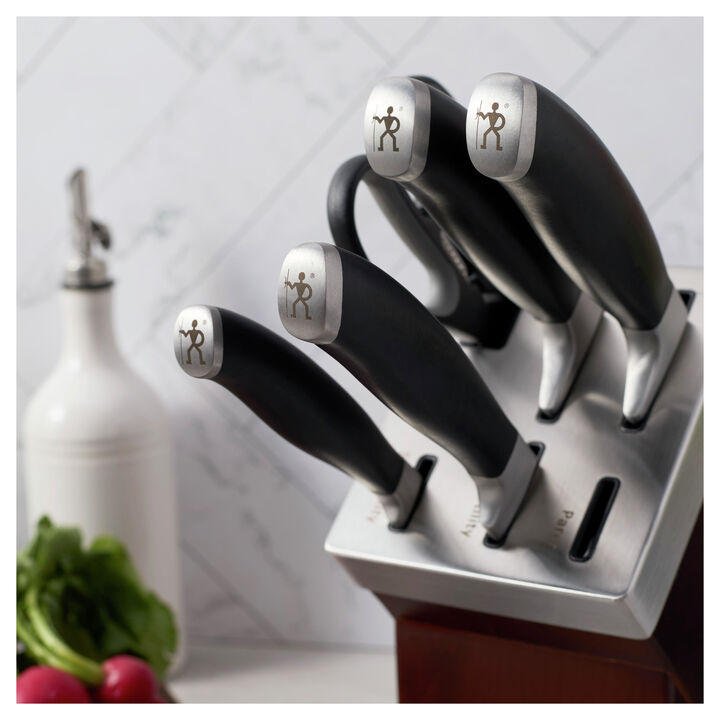 Elan, 7-pcs, Knife block set, brown, large 3