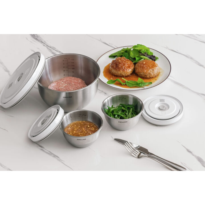 Fresh & Save BOWLS, 真空保存ステンレスボウルSML、真空ポンプセット, large 3