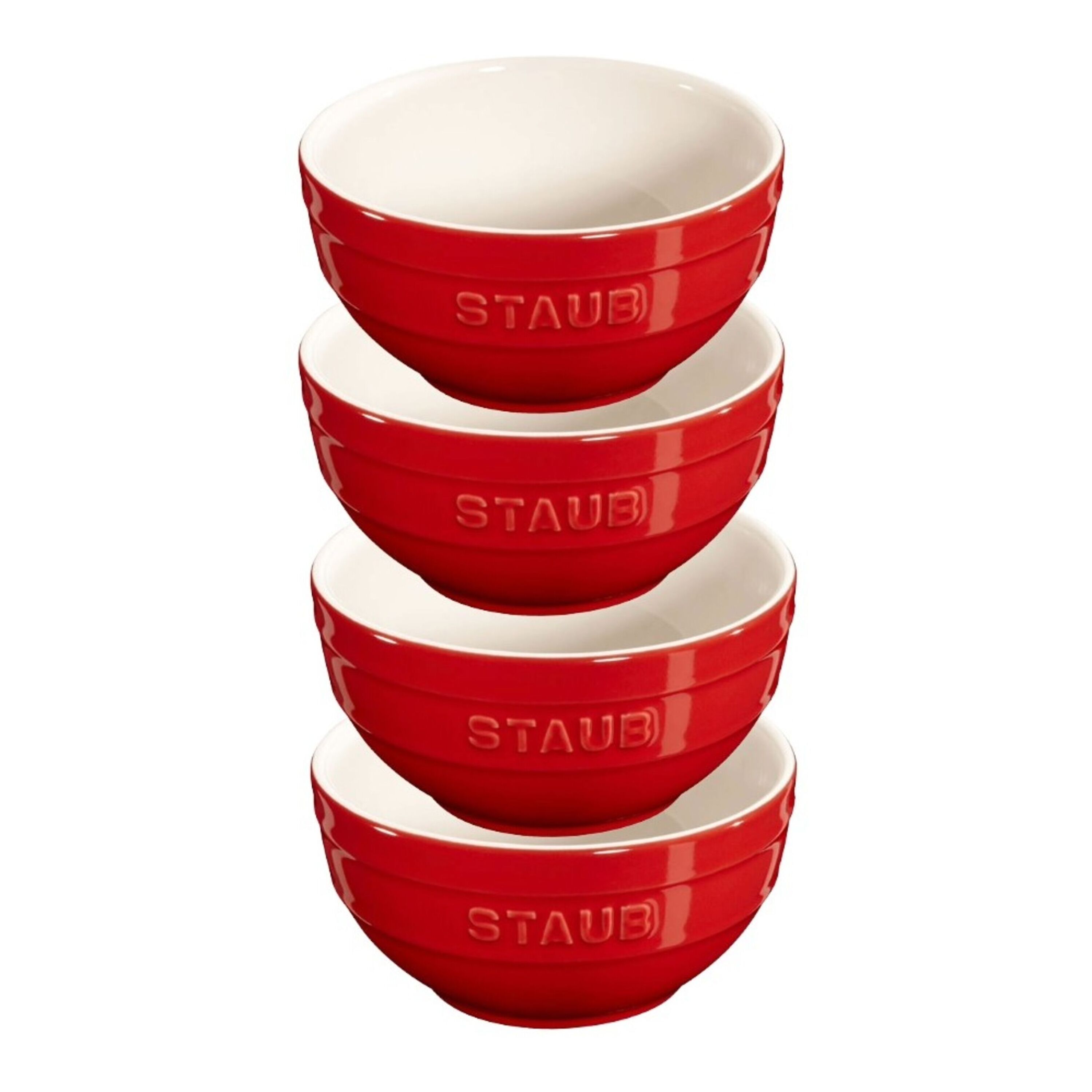 Staub Ceramique Kommenset 12cm / 4-delig, Kersenrood - Ceramique - Staub