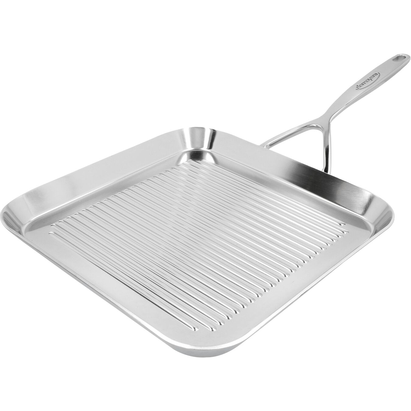 28 x 28 cm square 18/10 Stainless Steel Grill pan silver,,large 5