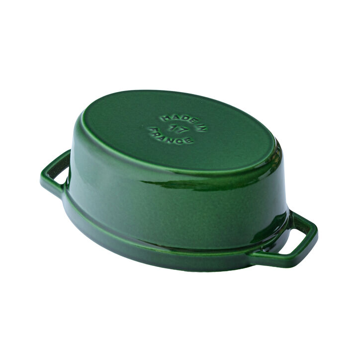 鋳物ホーロー鍋, ピギーココット 17 cm, オーバル, バジルグリーン, 鋳鉄, large 3