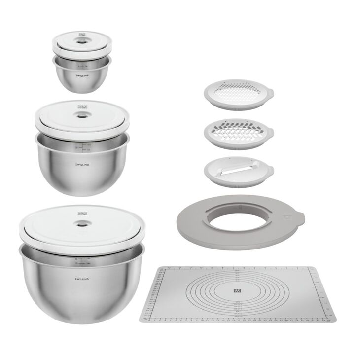 Fresh and Save, 6PC Stainless Steel Bowls with 5PC Grating Attachment set, large 1