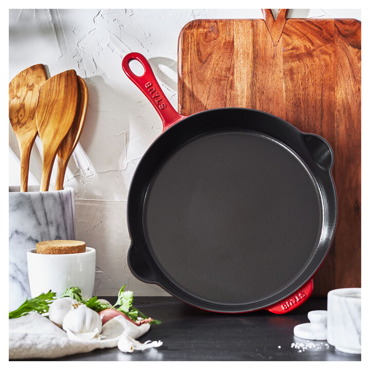 Cast Iron, 11-inch, Traditional Deep Skillet, Cherry, large 3