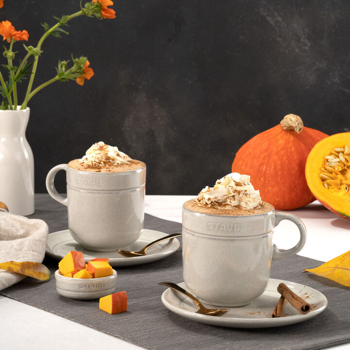 Tassenset, 2-tlg. / 350 ml, Weisser Trüffel, Keramik, large 2