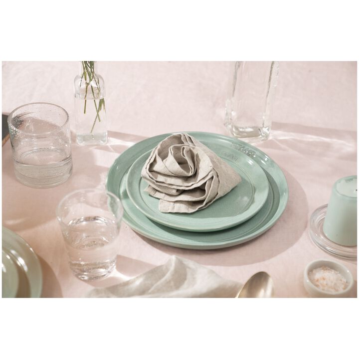 Dining Line, 20 cm ceramic round Plate flat, sage, large 4