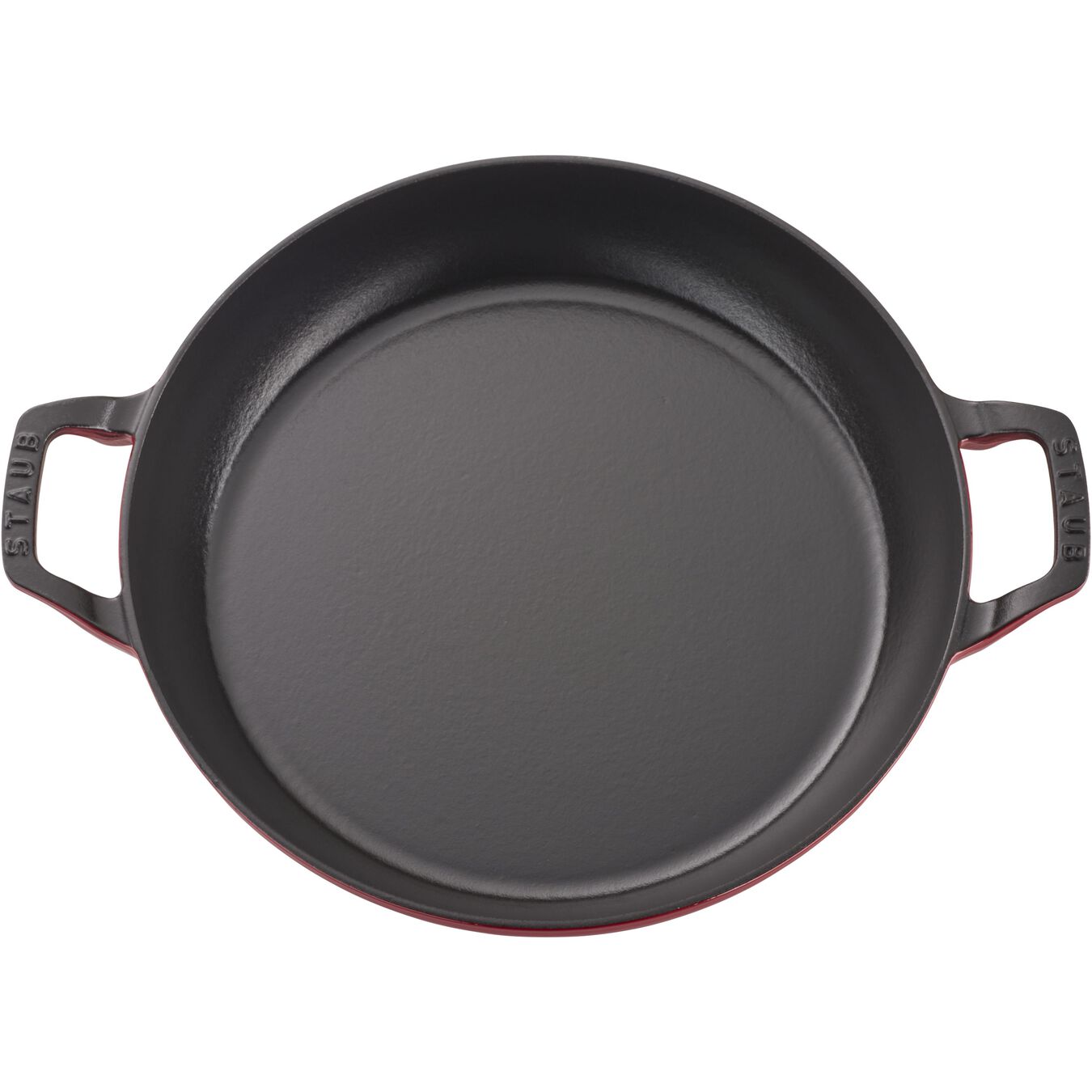 3.5 l cast iron round Saute pan with glass lid, cherry - Visual Imperfections,,large 2