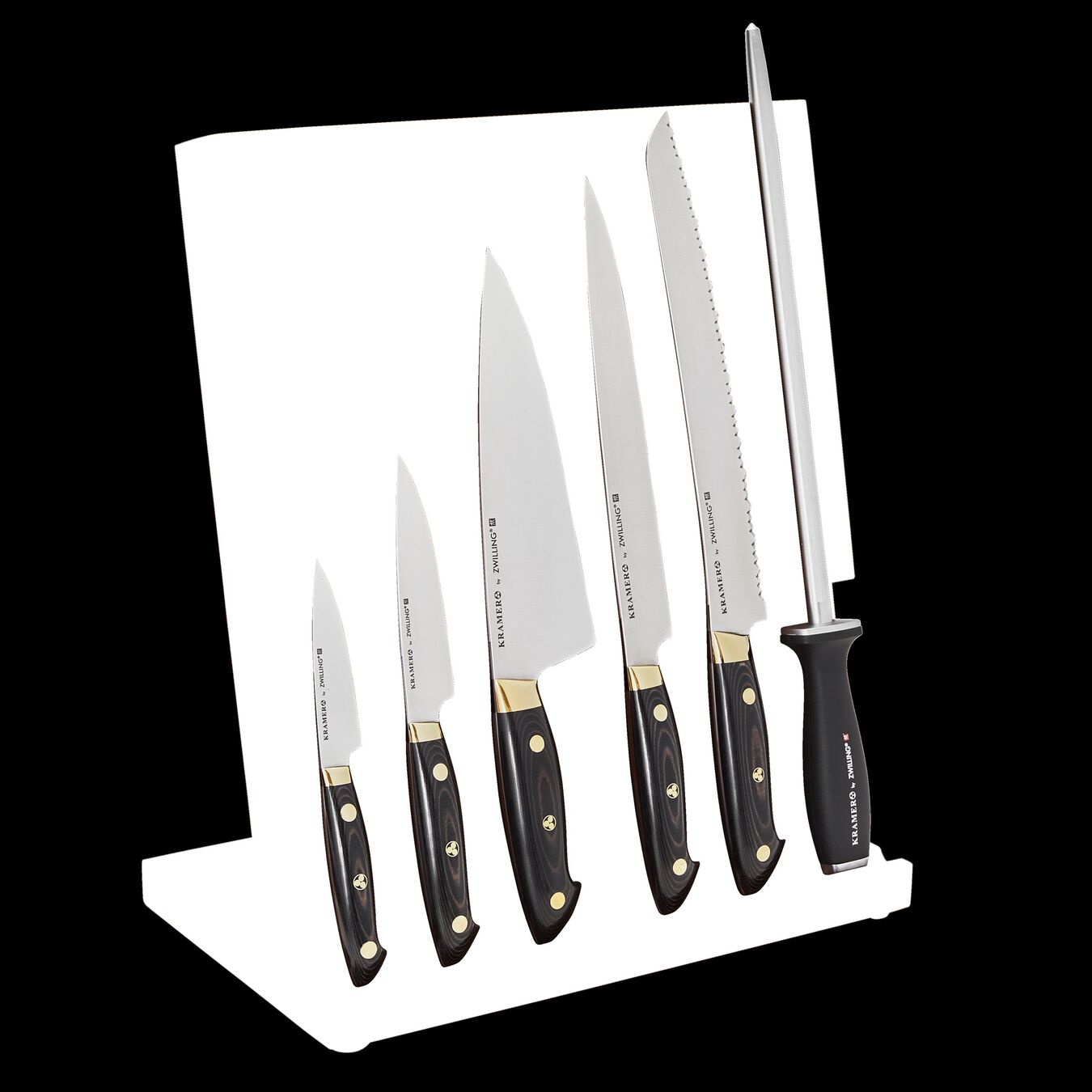 7-pc, Knife block set, brown-black,,large 2