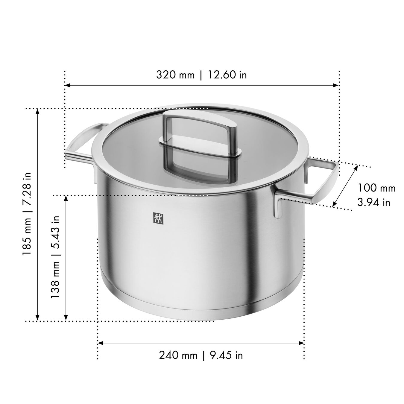 24 cm 18/10 Stainless Steel Stock pot silver,,large 5