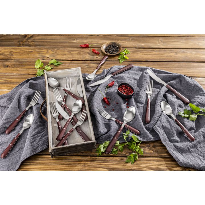 Avola, 20-pc, Matte, Flatware Set, Red, large 2