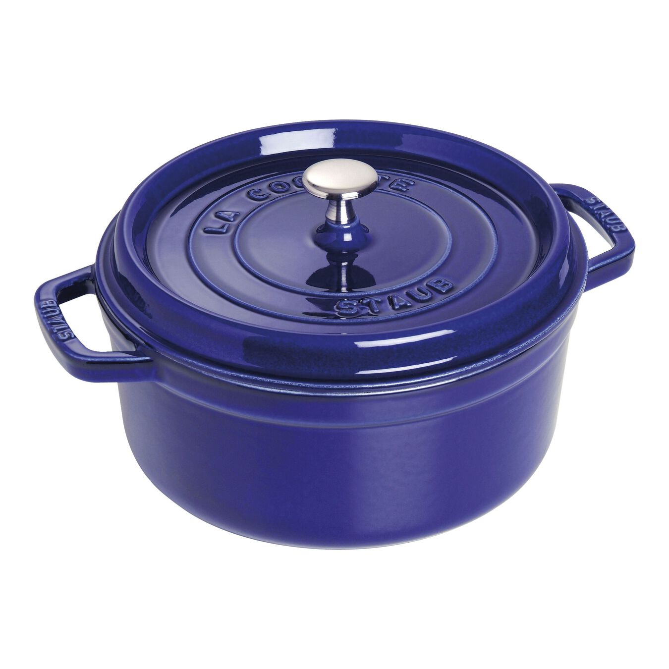 5.25 l cast iron round Cocotte, dark-blue - Visual Imperfections,,large 1