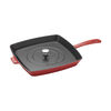 Grill Pans, 30 cm cast iron square American grill, cherry - Visual Imperfections, small 4