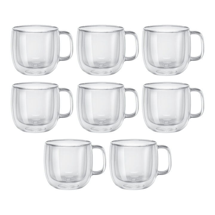 Sorrento Plus, 8 Piece, Cappuccino Mug Set - Value Pack, transparent, large 1