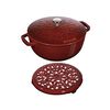 La Cocotte, Essential French Oven with lily lid and trivet 2 Piece, cast iron, small 1