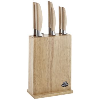 7-pcs natural rubberwood Knife block set,,large 1
