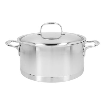 24 cm 18/10 Stainless Steel Stew pot with lid silver,,large 1