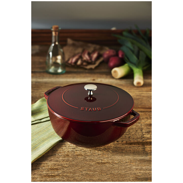 Cast Iron, 3.75 qt, Essential French Oven, grenadine, large 2