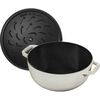 3.6 l cast iron round Winter Essential French Oven, white truffle,,large
