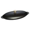 Specialities, 31 cm oval Cast iron Oven dish with lid black, small 6