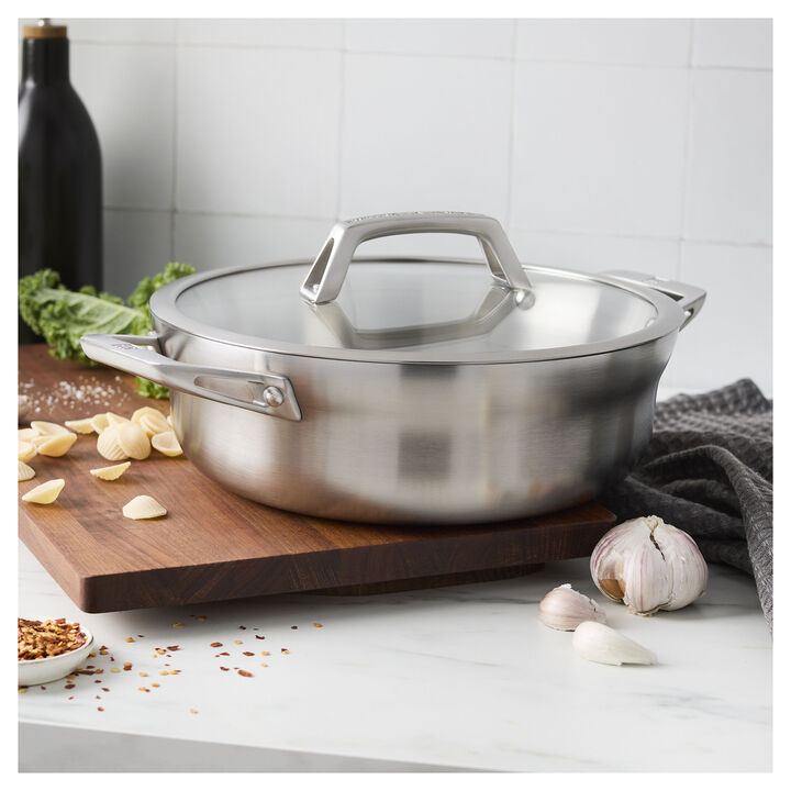 Motion Stainless Steel, 4 qt Chef's Pan, Stainless Steel , large 2