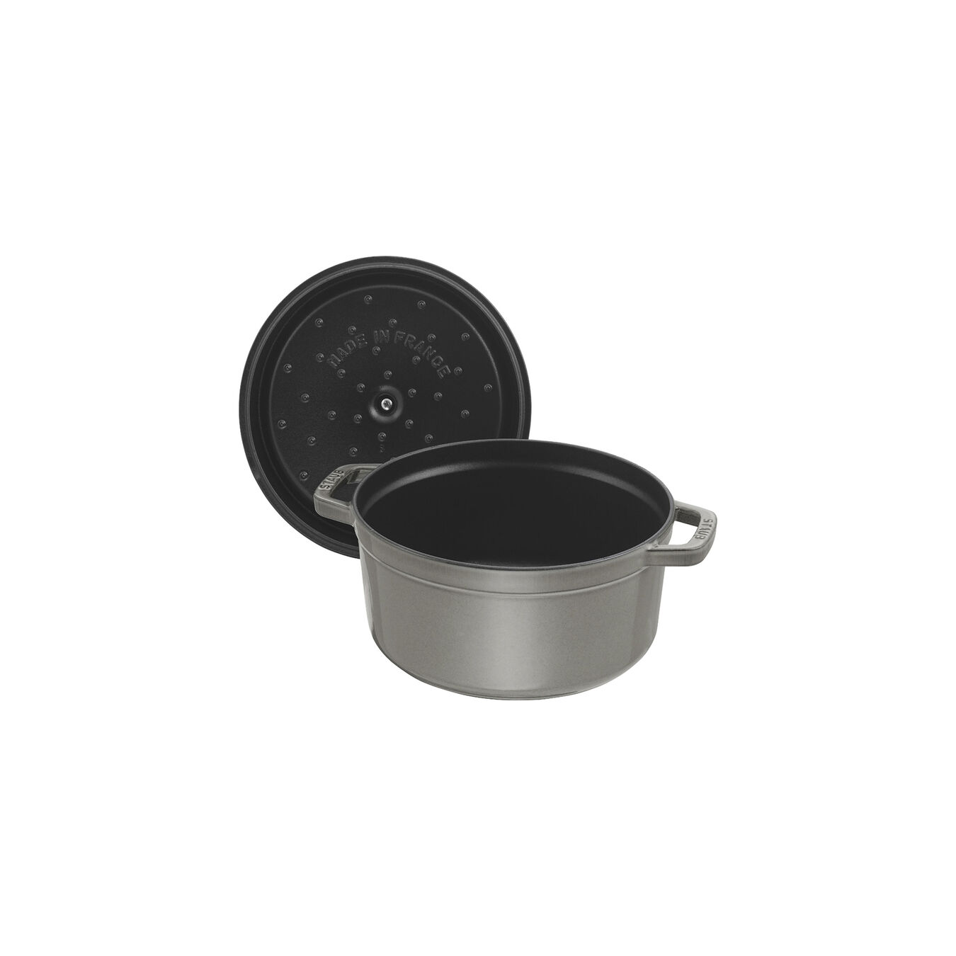 16 cm round Cast iron Cocotte graphite-grey,,large 2