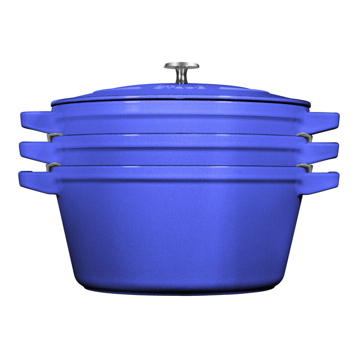Cast Iron, 4-pc Stackable Set, Blueberry, Cast Iron , large 2