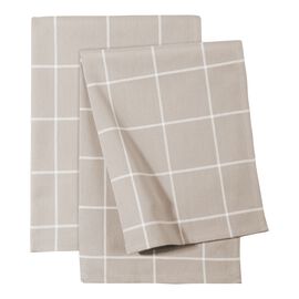 ZWILLING Textiles, Conjunto de toalhas de cozinha xadrez 2-pçs, Taupe