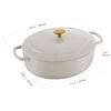 Bellamonte, 4.75 qt, Oval, Cocotte, Ivory-white, small 10