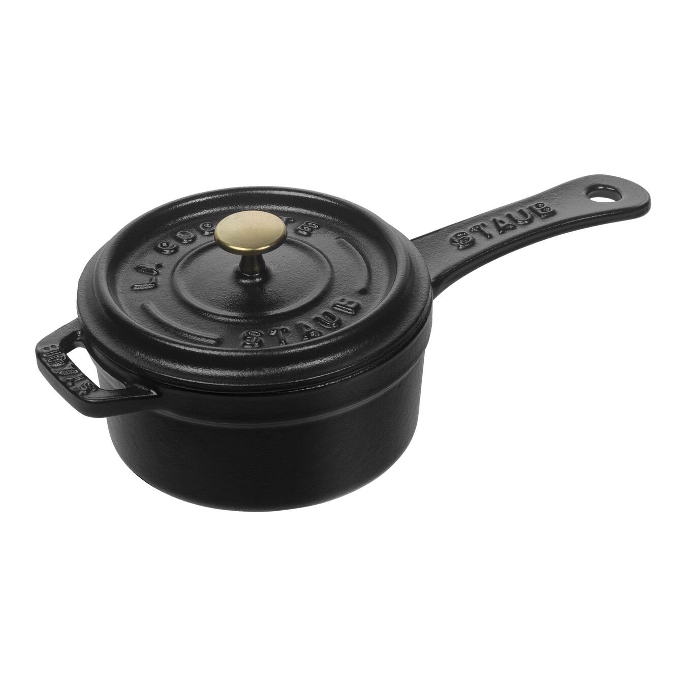 10 cm Cast iron Saucepan black,,large 1