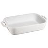 Ceramique, 2,4 l ceramic rectangular Oven dish, white, small 1